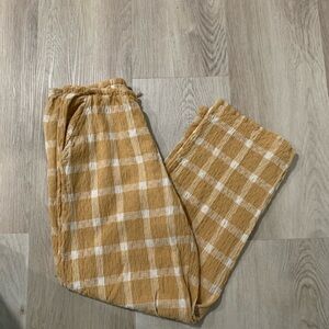 Billabong Beige and Cream Checkered Pants